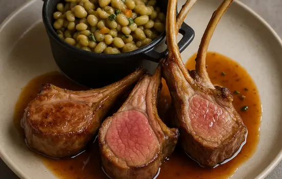 Côtes d’agneau aux flageolets à l’ancienne
