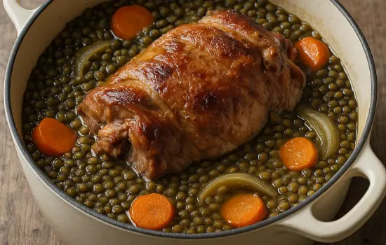 Palette de porc aux lentilles à l’ancienne
