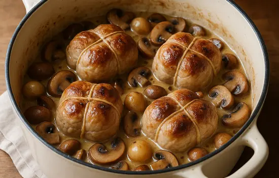 Paupiettes de porc forestières à l’ancienne