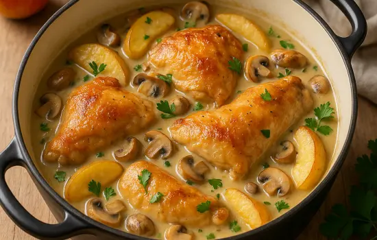 Poulet vallée d’Auge traditionnel