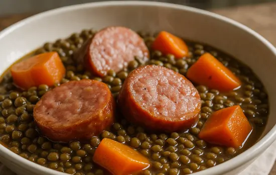 Saucisse de Morteau aux lentilles et carottes