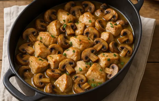 Sauté de dinde aux champignons à l’ancienne