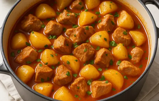 Sauté de porc au paprika et aux pommes de terre