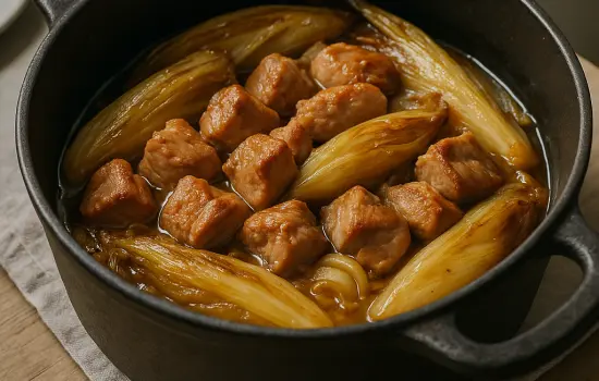 Sauté de porc aux endives braisées à l’ancienne