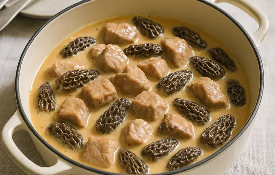 Sauté de veau aux morilles à la crème