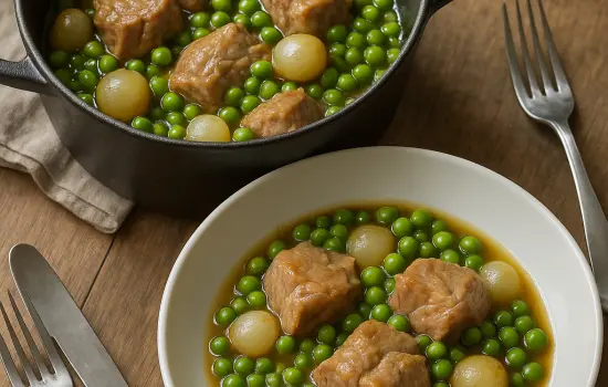 Sauté de veau aux petits pois à l’ancienne